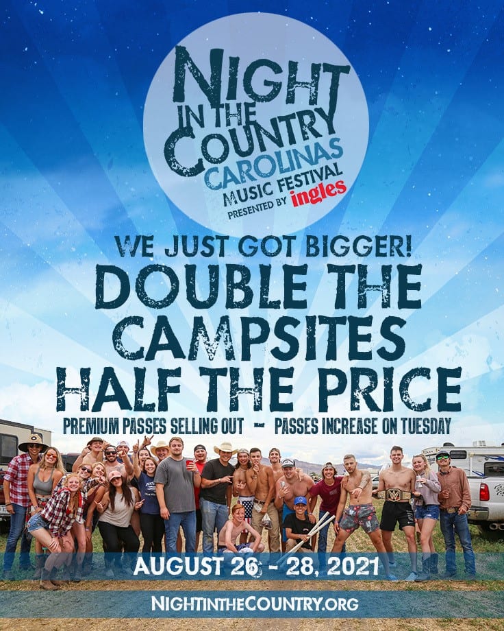 DOUBLE THE CAMPSITES HALF THE PRICE Night in the Country Carolinas